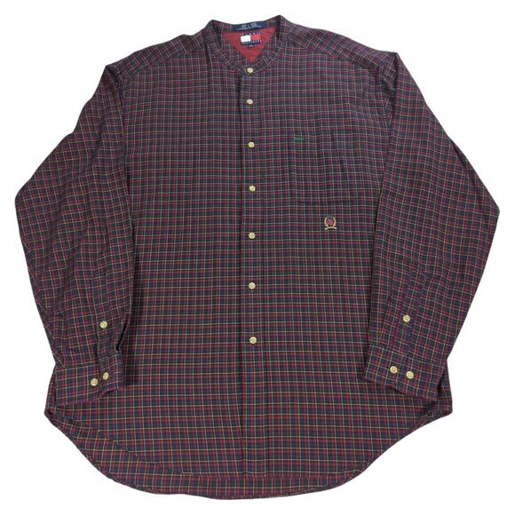 VTG Tommy Hilfiger Plaid Button Down Shirt 100% Cotton Made Taiwan Men's XL - Picture 1 of 12